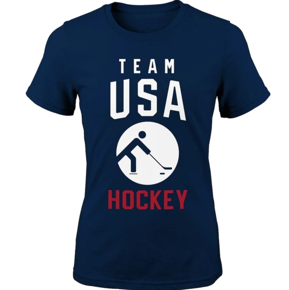 Outerstuff Tops - NWT Official Team USA Olympics Hockey Navy Tee